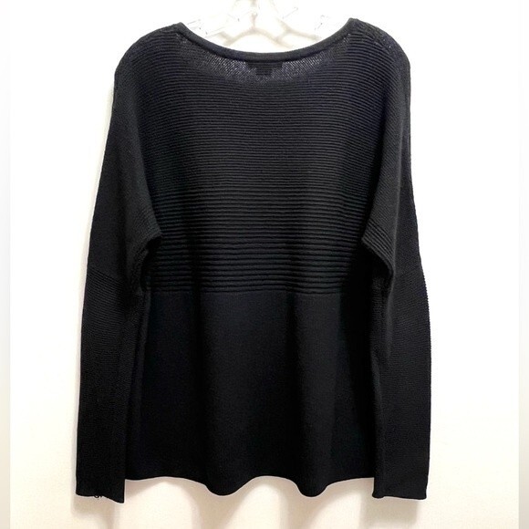 Helmut Lang Sweater Wool Angora Blend Ribbed Relaxed Fit Black Size S - Picture 3 of 8